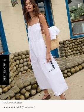 Nation LA nwot White Tiered Pima Cotton Sundress
